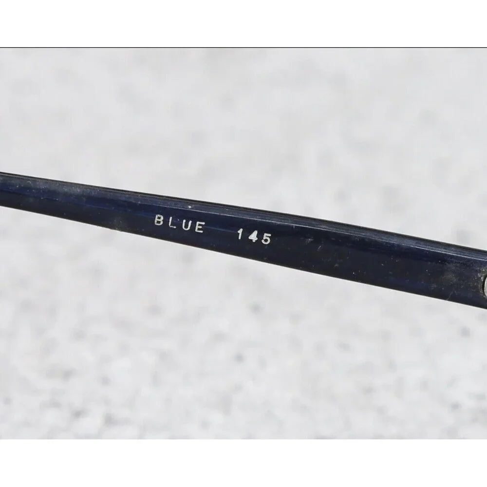 Essence 483 1980s Large Lapis Mottled Blue Glasses Frames Blue 145 No Lenses VTG